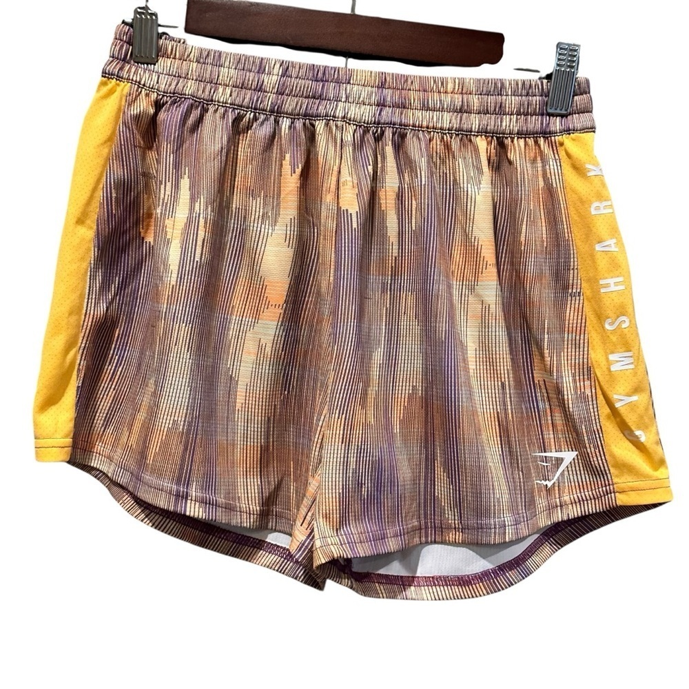 Gymshark Sport Loose Drawstring Women's Shorts Orange Purple Print Size XS - Picture 2 of 9